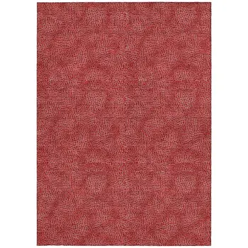 10' X 14' Red And Ivory Geometric Washable Indoor Outdoor Area Rug