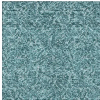 10' X 14' Teal Blue And Ivory Geometric Washable Indoor Outdoor Area Rug