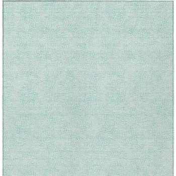 8' X 10' Aqua And Ivory Geometric Washable Indoor Outdoor Area Rug