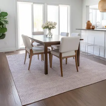 3' X 5' Lavender And Purple Geometric Washable Indoor Outdoor Area Rug