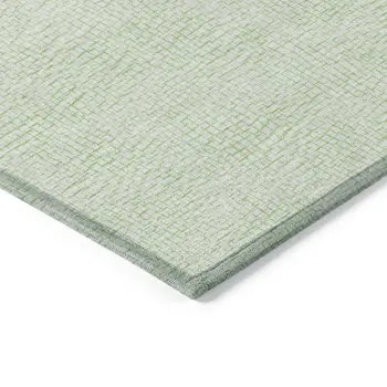 3' X 5' Mint Green And Ivory Geometric Washable Indoor Outdoor Area Rug