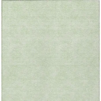10' X 14' Mint Green And Ivory Geometric Washable Indoor Outdoor Area Rug