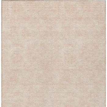 8' X 10' Peach And Beige Geometric Washable Indoor Outdoor Area Rug