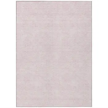 3' X 5' Pink And Ivory Geometric Washable Indoor Outdoor Area Rug
