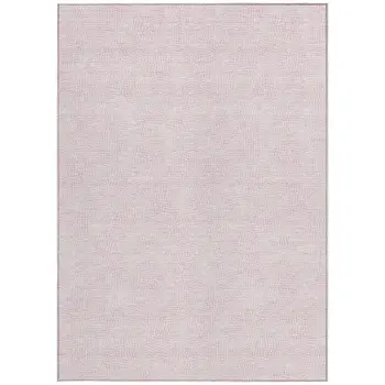 8' X 10' Pink And Ivory Geometric Washable Indoor Outdoor Area Rug