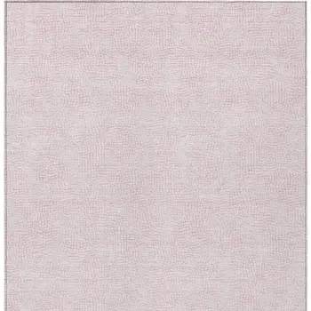 9' X 12' Pink And Ivory Geometric Washable Indoor Outdoor Area Rug