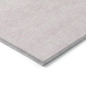 10' X 14' Pink And Ivory Geometric Washable Indoor Outdoor Area Rug