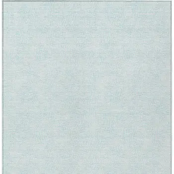 5' X 8' Sky Blue And Ivory Geometric Washable Indoor Outdoor Area Rug