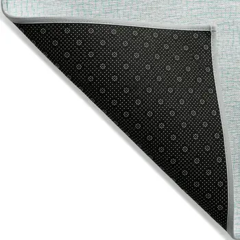 5' X 8' Sky Blue And Ivory Geometric Washable Indoor Outdoor Area Rug