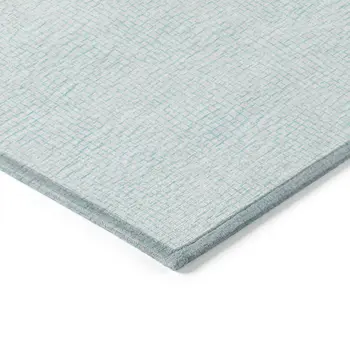 5' X 8' Sky Blue And Ivory Geometric Washable Indoor Outdoor Area Rug