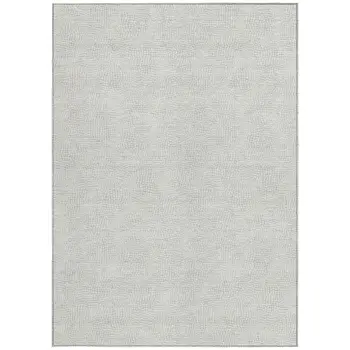 9' X 12' Silver And Gray Geometric Washable Indoor Outdoor Area Rug