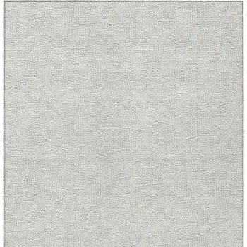 9' X 12' Silver And Gray Geometric Washable Indoor Outdoor Area Rug