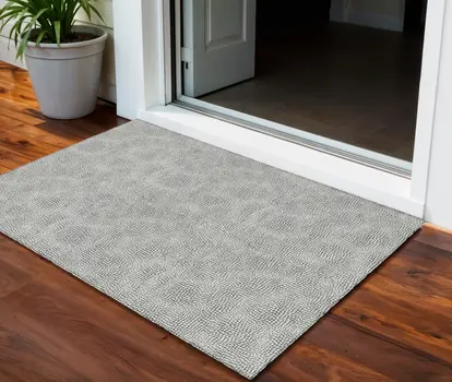 3' X 5' White And Black Geometric Washable Indoor Outdoor Area Rug