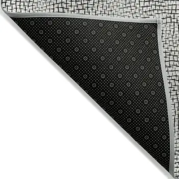 3' X 5' White And Black Geometric Washable Indoor Outdoor Area Rug