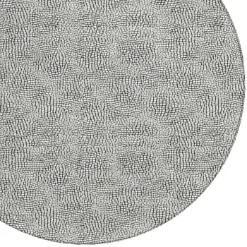 8' White And Black Round Geometric Washable Indoor Outdoor Area Rug