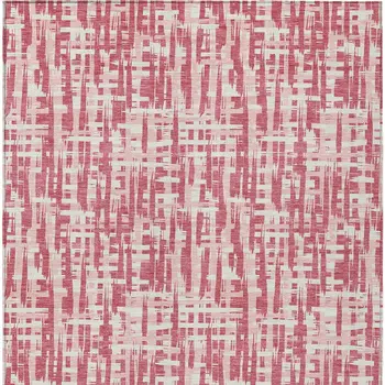 5' X 8' Blush Pink And Beige Abstract Washable Indoor Outdoor Area Rug