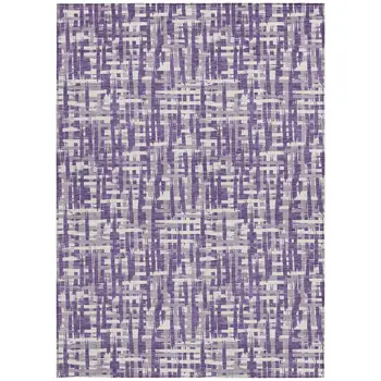 5' X 8' Purple And Lavender Abstract Washable Indoor Outdoor Area Rug