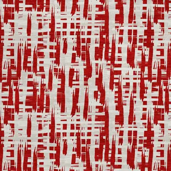 8' Red And Ivory Round Abstract Washable Indoor Outdoor Area Rug