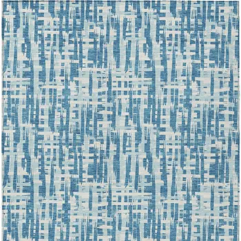 3' X 5' Teal Blue Sky Blue And Ivory Abstract Washable Indoor Outdoor Area Rug