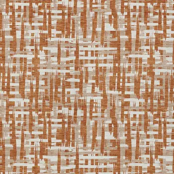 5' X 8' Terra Cotta Tan And Ivory Abstract Washable Indoor Outdoor Area Rug