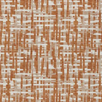 8' X 10' Terra Cotta Tan And Ivory Abstract Washable Indoor Outdoor Area Rug