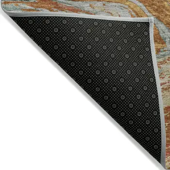 9' X 12' Brown Beige And Gray Abstract Washable Indoor Outdoor Area Rug