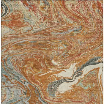 9' X 12' Brown Beige And Gray Abstract Washable Indoor Outdoor Area Rug