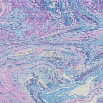 8' X 10' Sky Blue Lavender And Ivory Abstract Washable Indoor Outdoor Area Rug