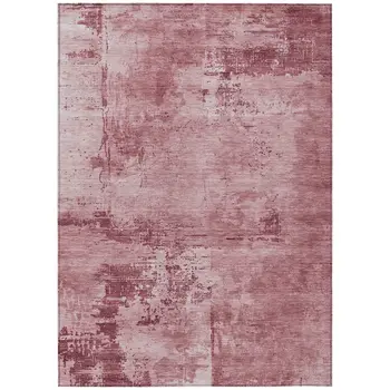 3' X 5' Blush And Ivory Abstract Washable Indoor Outdoor Area Rug