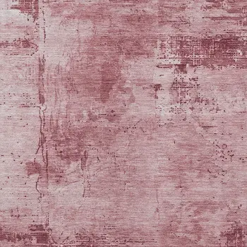 9' X 12' Blush And Ivory Abstract Washable Indoor Outdoor Area Rug