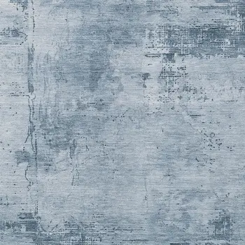 5' X 8' Denim Blue And Silver Abstract Washable Indoor Outdoor Area Rug