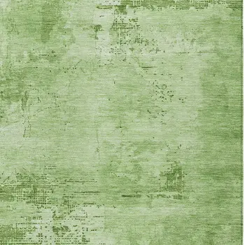 3' X 5' Green And Ivory Abstract Washable Indoor Outdoor Area Rug