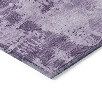 9' X 12' Lavender And Purple Abstract Washable Indoor Outdoor Area Rug