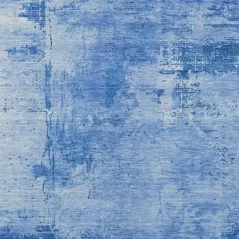 8' X 10' Navy Blue And Ivory Abstract Washable Indoor Outdoor Area Rug