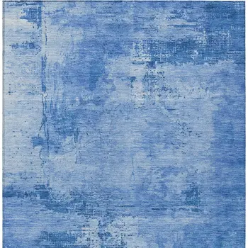 10' X 14' Navy Blue And Ivory Abstract Washable Indoor Outdoor Area Rug