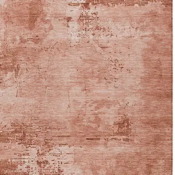 3' X 5' Crimson And Ivory Abstract Washable Indoor Outdoor Area Rug