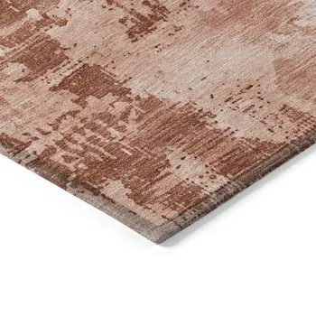 10' X 14' Crimson And Ivory Abstract Washable Indoor Outdoor Area Rug