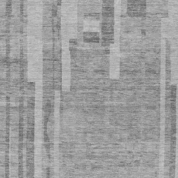 8' X 10' Gray And Silver Striped Washable Indoor Outdoor Area Rug