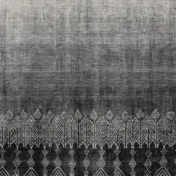 5' X 8' Black Ivory And Gray Ombre Washable Indoor Outdoor Area Rug