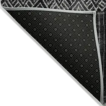 10' X 14' Black Ivory And Gray Ombre Washable Indoor Outdoor Area Rug