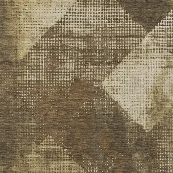 5' X 8' Brown And Beige Geometric Washable Indoor Outdoor Area Rug