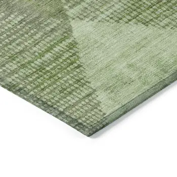 3' X 5' Green And Gray Geometric Washable Indoor Outdoor Area Rug