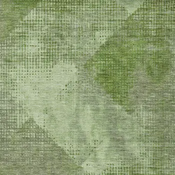 5' X 8' Green And Gray Geometric Washable Indoor Outdoor Area Rug