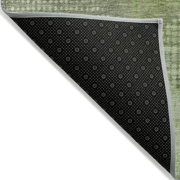 8' X 10' Green And Gray Geometric Washable Indoor Outdoor Area Rug