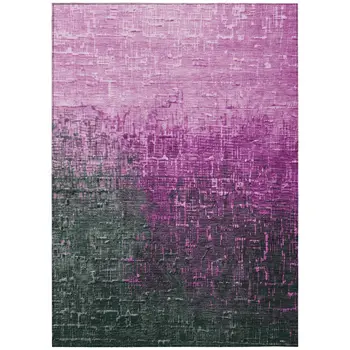 3' X 5' Blush And Dark Gray Ombre Washable Indoor Outdoor Area Rug