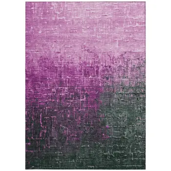 10' X 14' Blush And Dark Gray Ombre Washable Indoor Outdoor Area Rug