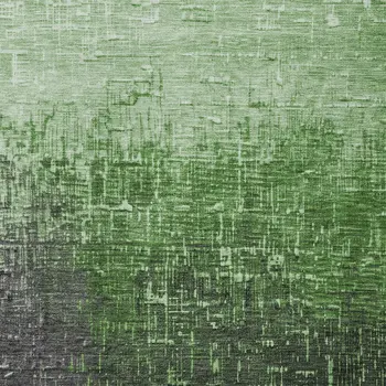 8' X 10' Green And Dark Gray Ombre Washable Indoor Outdoor Area Rug