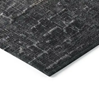8' Khaki And Dark Gray Round Ombre Washable Indoor Outdoor Area Rug