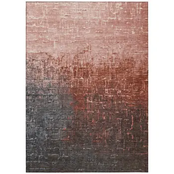 3' X 5' Blush And Dark Gray Ombre Washable Indoor Outdoor Area Rug