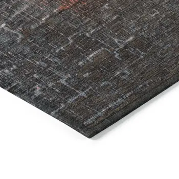 5' X 8' Blush And Dark Gray Ombre Washable Indoor Outdoor Area Rug